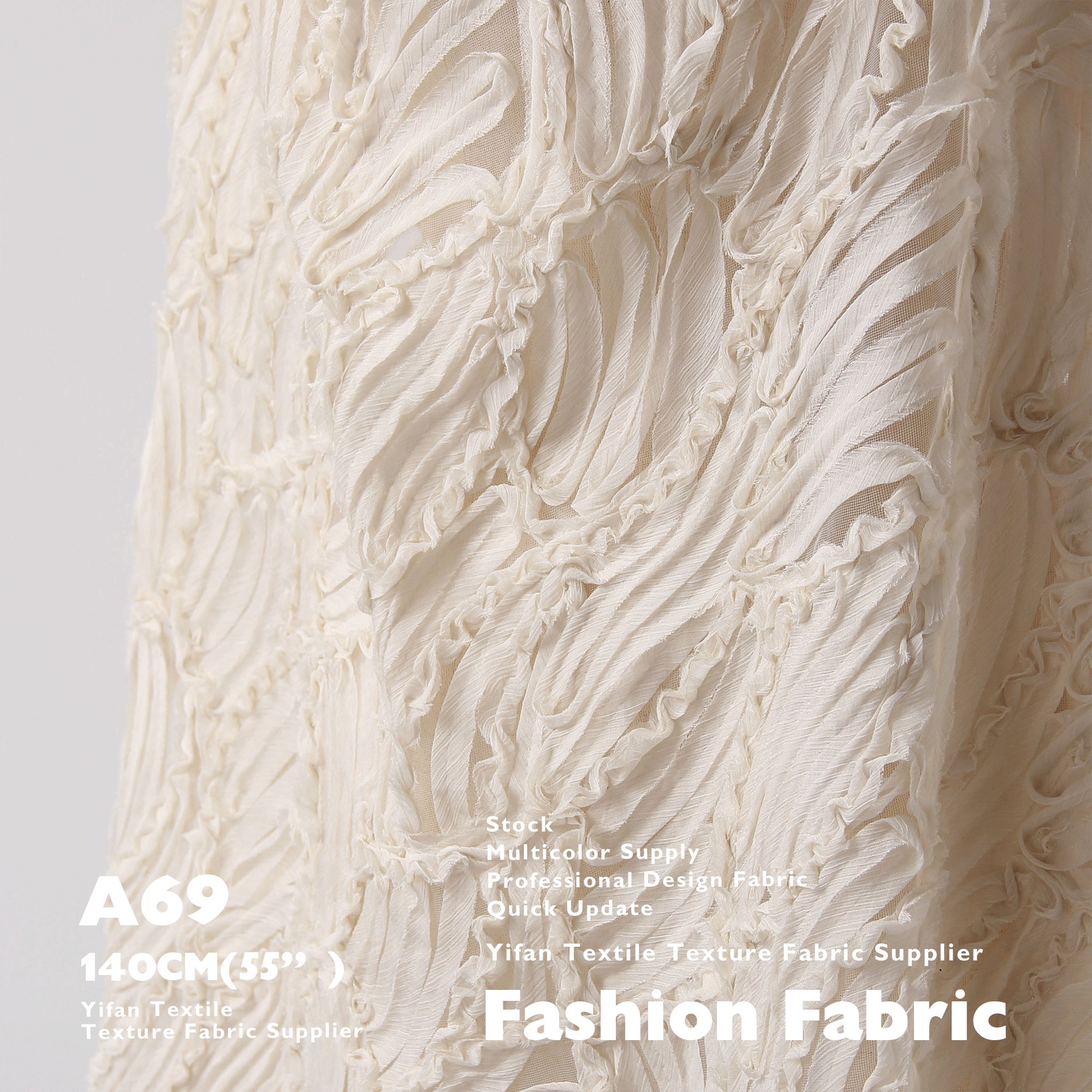 25ss Summer Fashion Fabrics Polyester Chiffon 3D Hollow Mesh Embroidery Fabrics For Dress Home Textiles