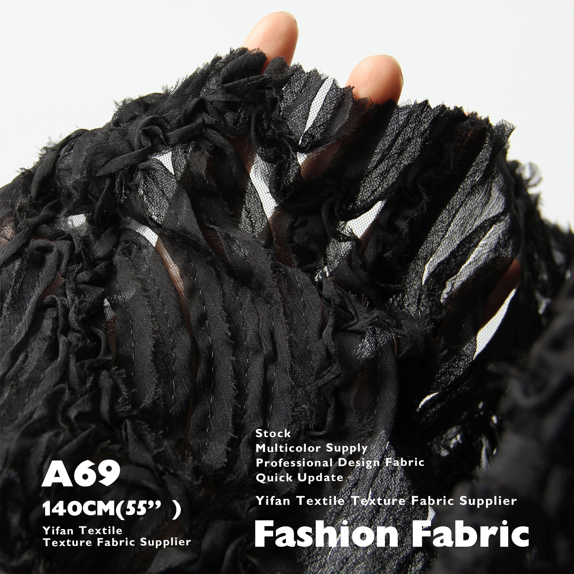 25ss Summer Fashion Fabrics Polyester Chiffon 3D Hollow Mesh Embroidery Fabrics For Dress Home Textiles