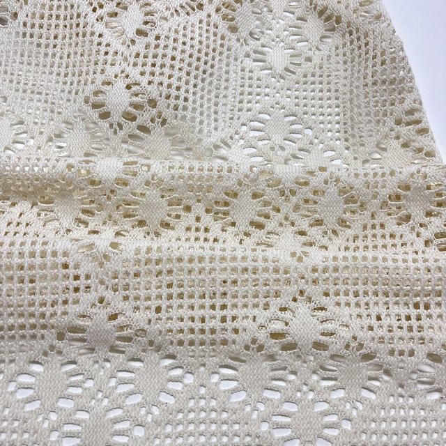 new Soft Hand Feel 85%Cotton Lace yarn dyed tricot knitted crocheted fabric for vacation wearing