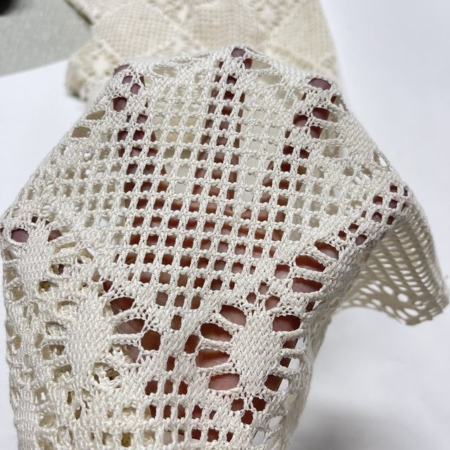 new Soft Hand Feel 85%Cotton Lace yarn dyed tricot knitted crocheted fabric for vacation wearing