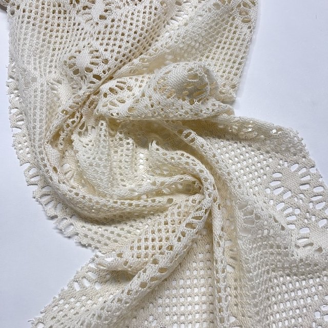 new Soft Hand Feel 85%Cotton Lace yarn dyed tricot knitted crocheted fabric for vacation wearing