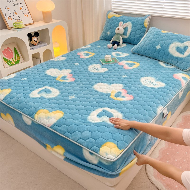 King size bed cover pillow single piece winter mattress protector anti-bacterial fixed all-inclusive factory direct wholesale
