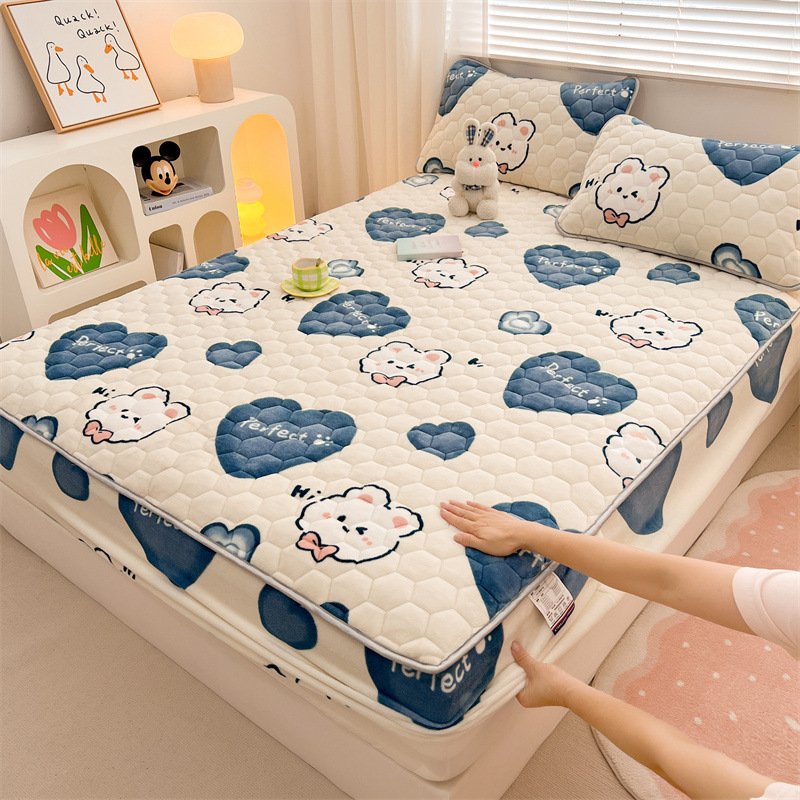 King size bed cover pillow single piece winter mattress protector anti-bacterial fixed all-inclusive factory direct wholesale