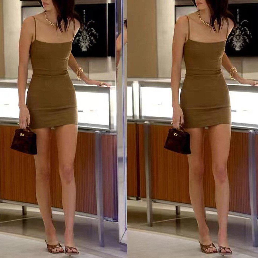 Custom Shapewear Bamboo Cotton Polyamide Ribbed Lounge Wear Slip Halter Women Clothing Dress