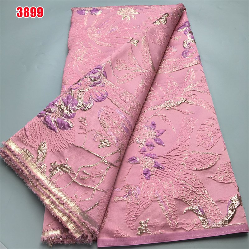 3899 Latest Black Brocade Jacquard Lace Fabric French Tulle Lace Fabric 2024 High Quality African Nigeria Lace Fabric For Dress