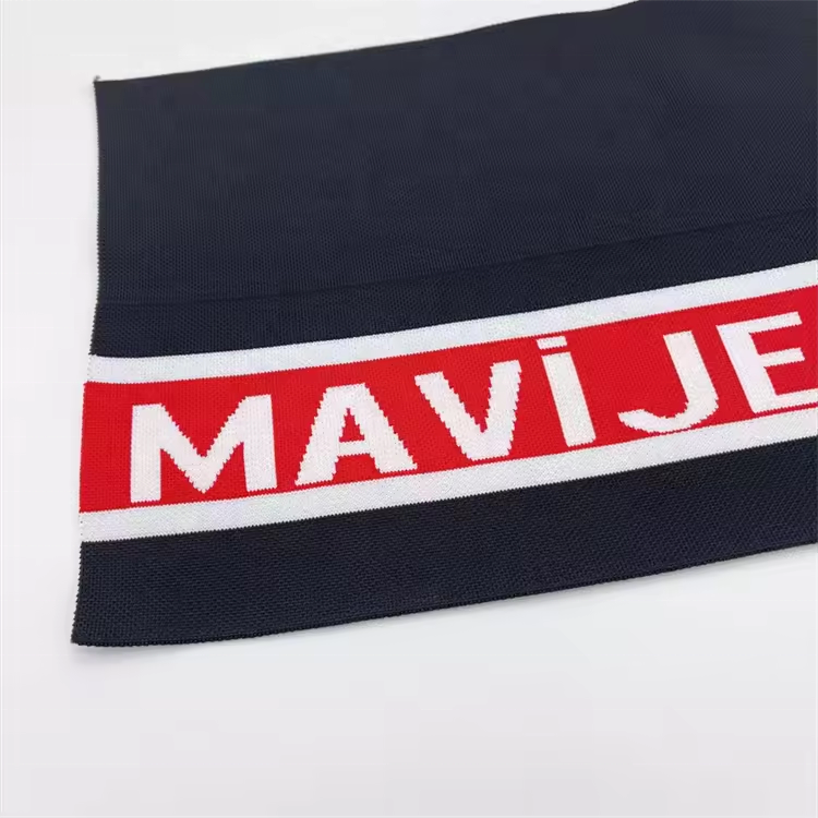 Custom letter jacquard Rib Knitted Cuff, cuff ribbing used for fashion clothing