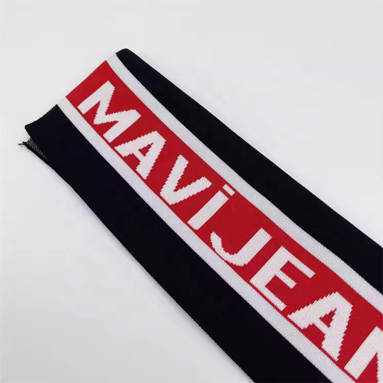 Custom letter jacquard Rib Knitted Cuff, cuff ribbing used for fashion clothing