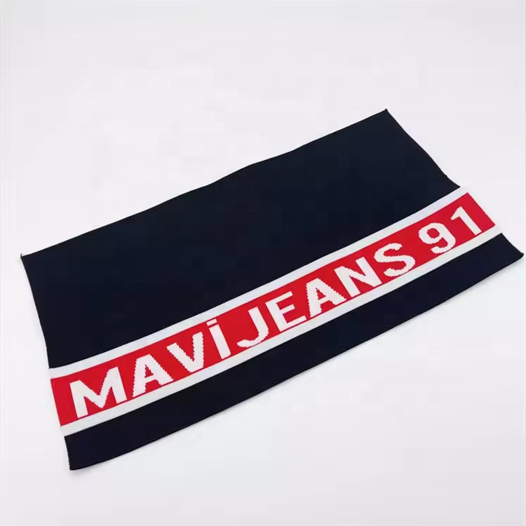Custom letter jacquard Rib Knitted Cuff, cuff ribbing used for fashion clothing