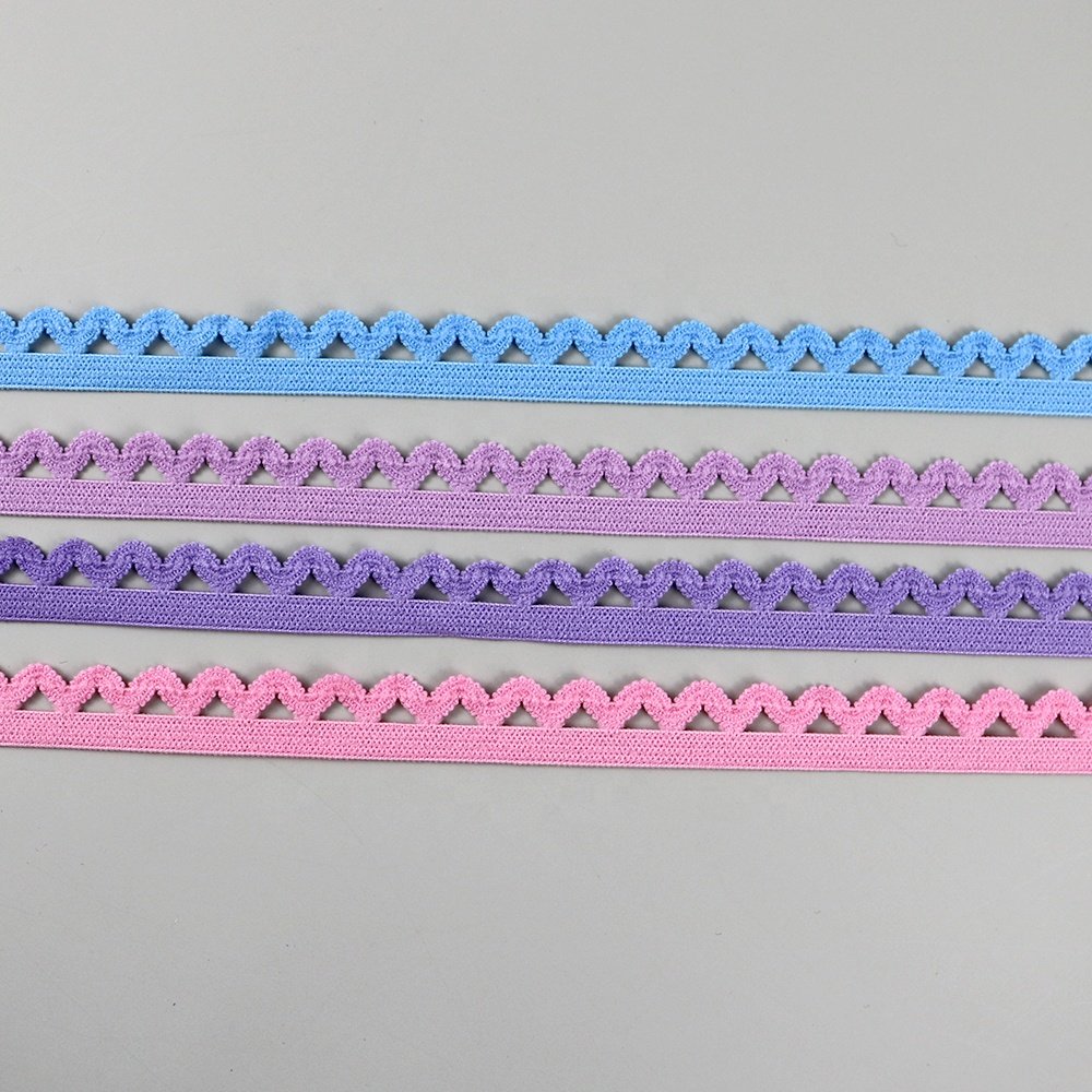 High Quality Eco-Friendly Garment Accessories Webbing Strap Nylon Tape Spandex Picot Elastic Band Lace Elastic