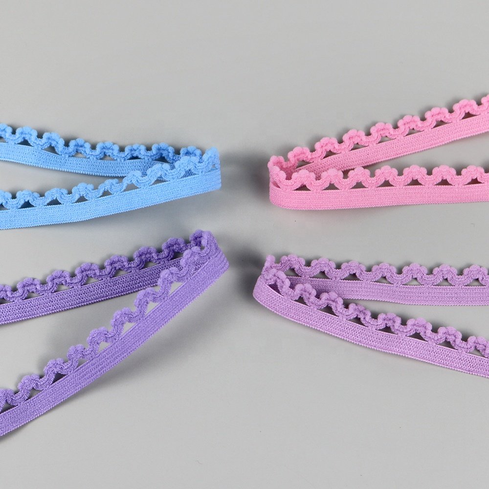 High Quality Eco-Friendly Garment Accessories Webbing Strap Nylon Tape Spandex Picot Elastic Band Lace Elastic