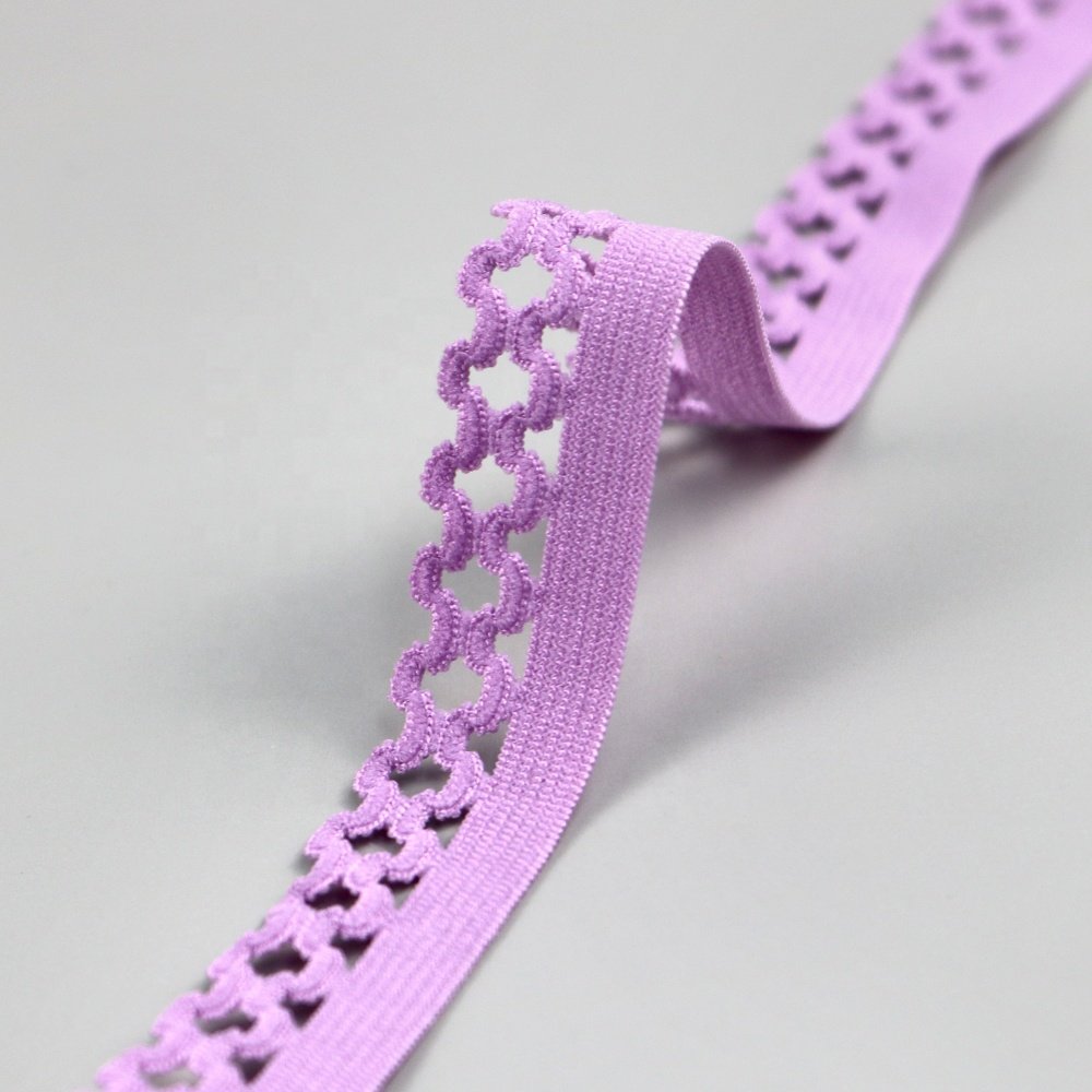 High Quality Eco-Friendly Garment Accessories Webbing Strap Nylon Tape Spandex Picot Elastic Band Lace Elastic