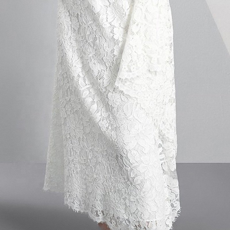 Latest Fall Ladies Evening Dresses One Shoulder White Elegant Long Lace Maxi Dress