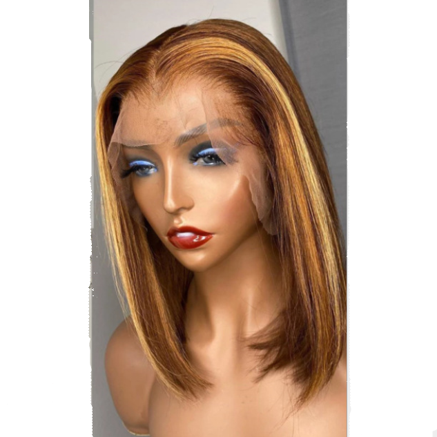 New Style 13*4 Lace Frontal Top Quality Human Wigs 100% Human Hair Short Straight Hair Bob Wig
