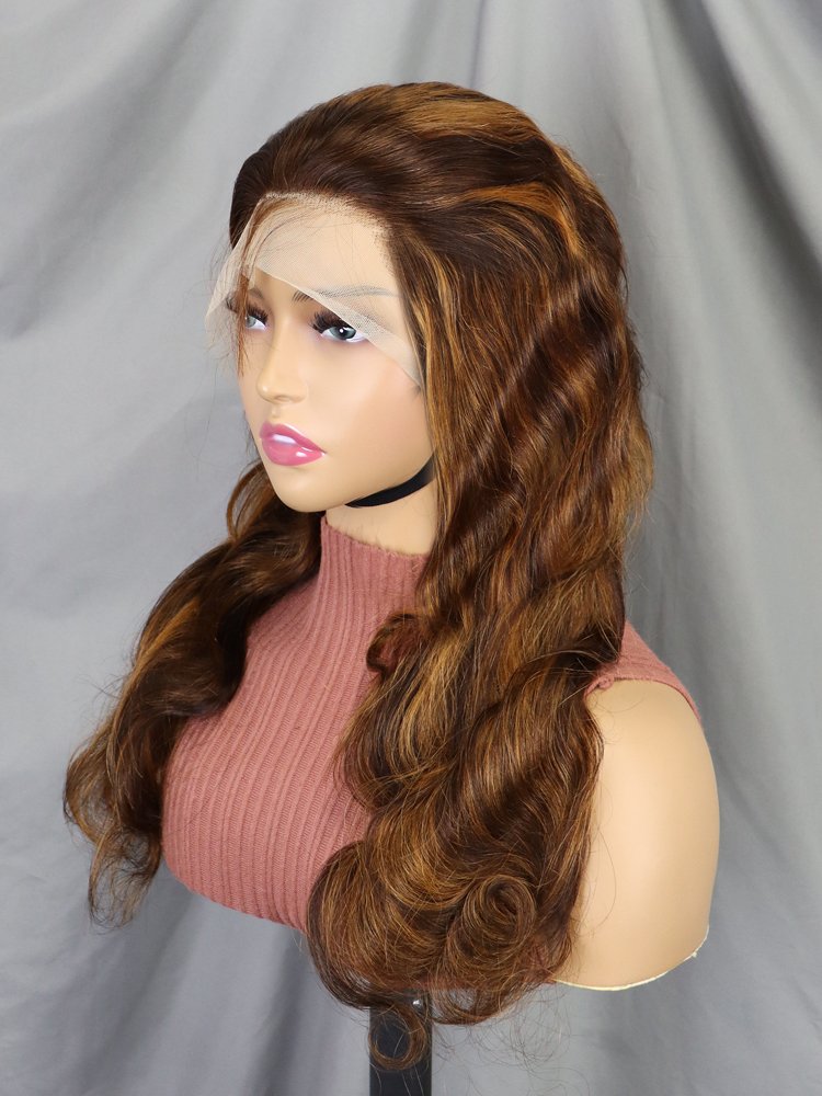 Highlight 4/30 Lace Front Wigs Human Hair Straight Body Deep Curly Brazilian Hair Glueless Lace Wig Pre Plucked For Women