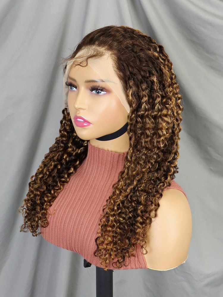 Highlight 4/30 Lace Front Wigs Human Hair Straight Body Deep Curly Brazilian Hair Glueless Lace Wig Pre Plucked For Women