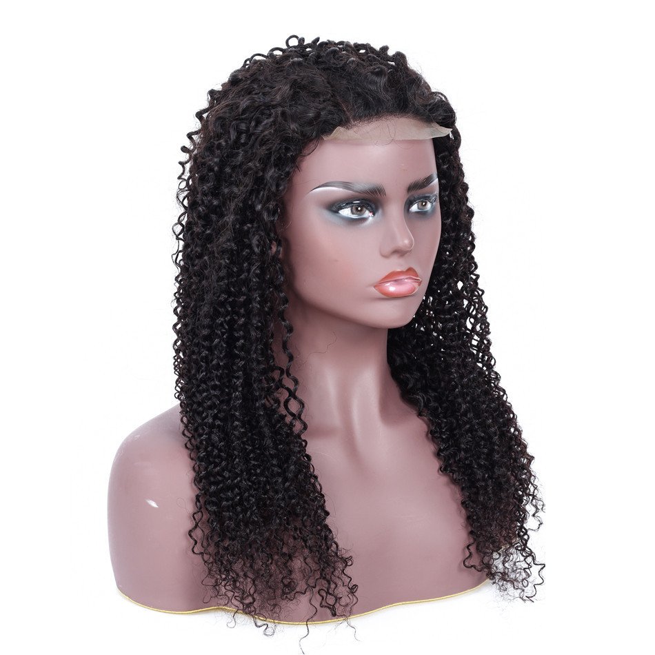 Cheap Peruvian Hair Kinky Curly Wig Pre Plucked With Baby Hair 4x4 Lace Closure Wig For Women HD Transparent Lace Human Hair Wig