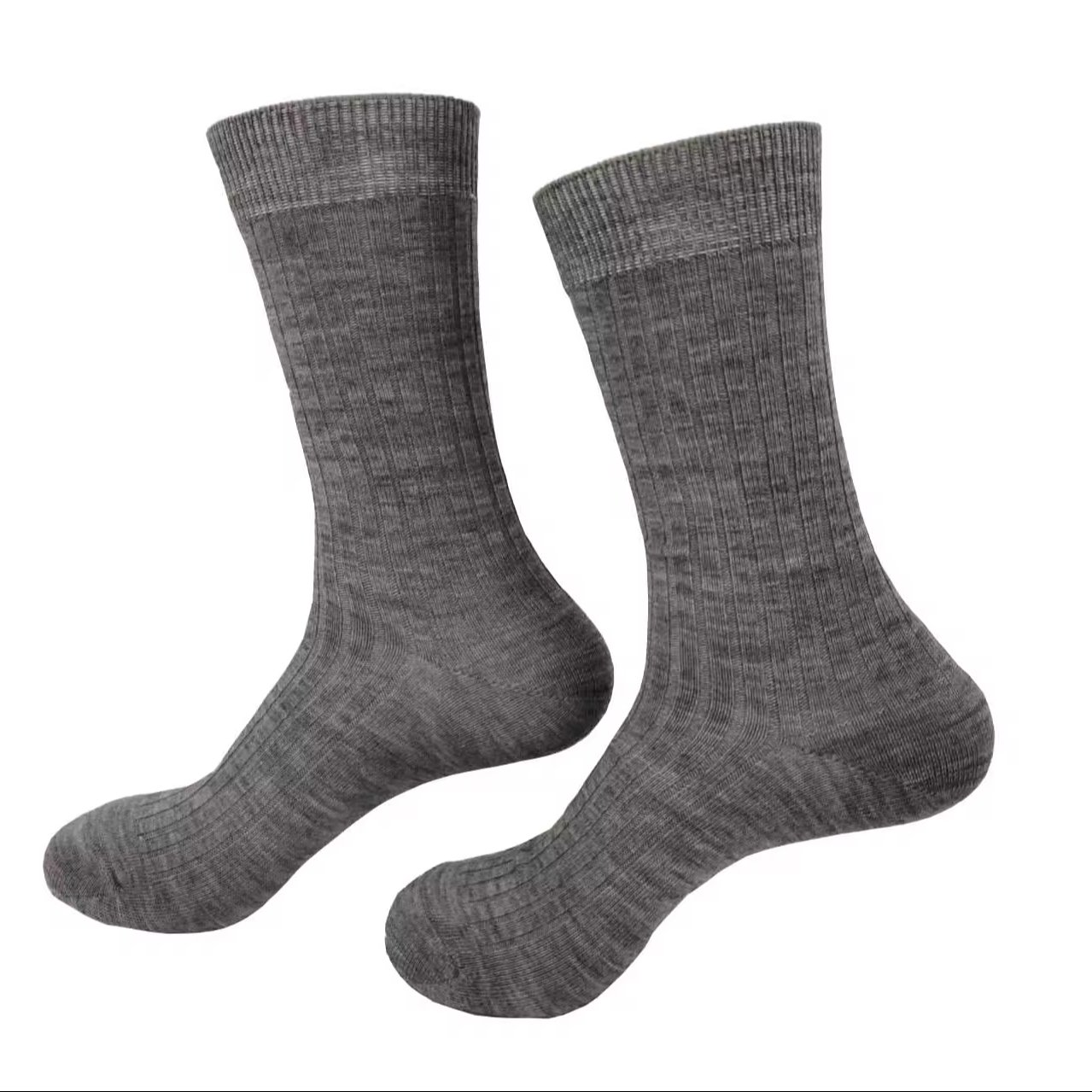 Custom Merino Wool Unisex Socks Double Needle Warm Socks Flat Knitting Rib 4*1 Socks