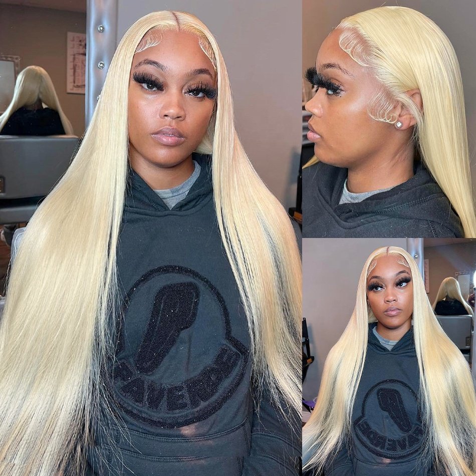 613 Wholesale 360 Full Lace Frontal Wigs 30 Inch Long Straight 613 Blonde Brazilian Human Hair Wig HD Transparent Lace Front Wig
