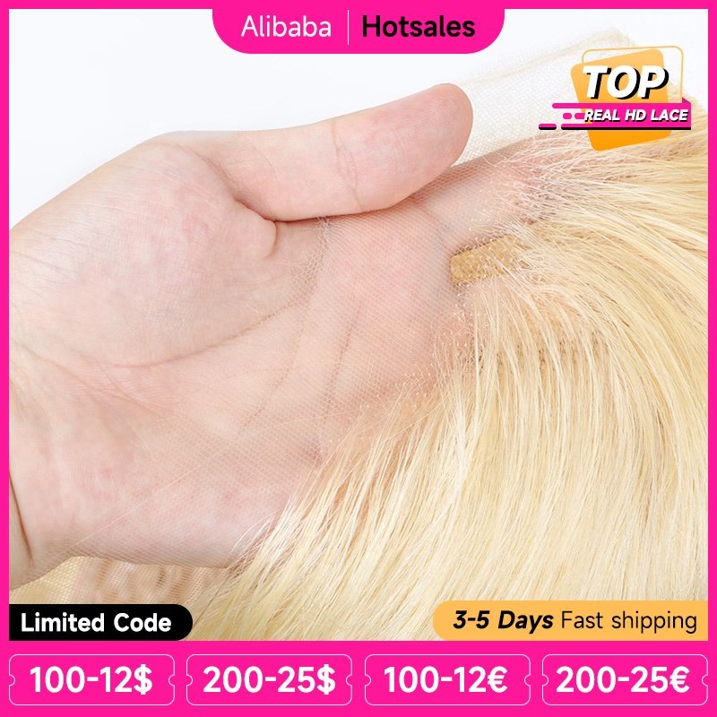 613 Wholesale 360 Full Lace Frontal Wigs 30 Inch Long Straight 613 Blonde Brazilian Human Hair Wig HD Transparent Lace Front Wig