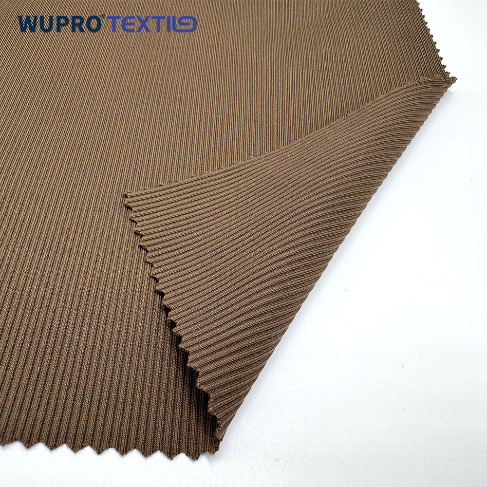 Hot selling free sample yoga 82% Nylon 18% spandex 2*2 rib 350gsm factory custom knitted fabric