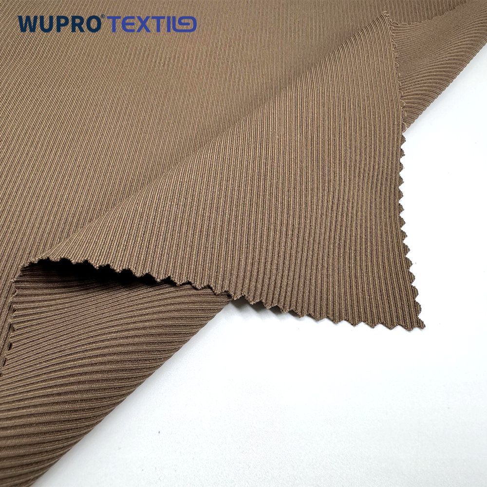 Hot selling free sample yoga 82% Nylon 18% spandex 2*2 rib 350gsm factory custom knitted fabric