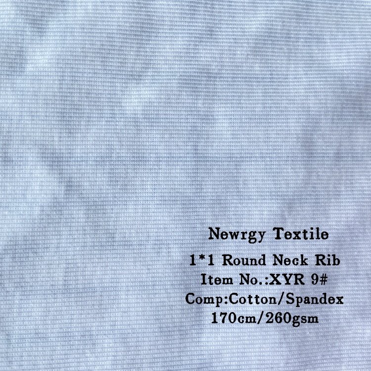 Customized 1*1 Cotton Spandex Ribbing Ribbon Knitted Polo Collar Fabric Cuffs Hem For School Uniforms T-shirt Neck