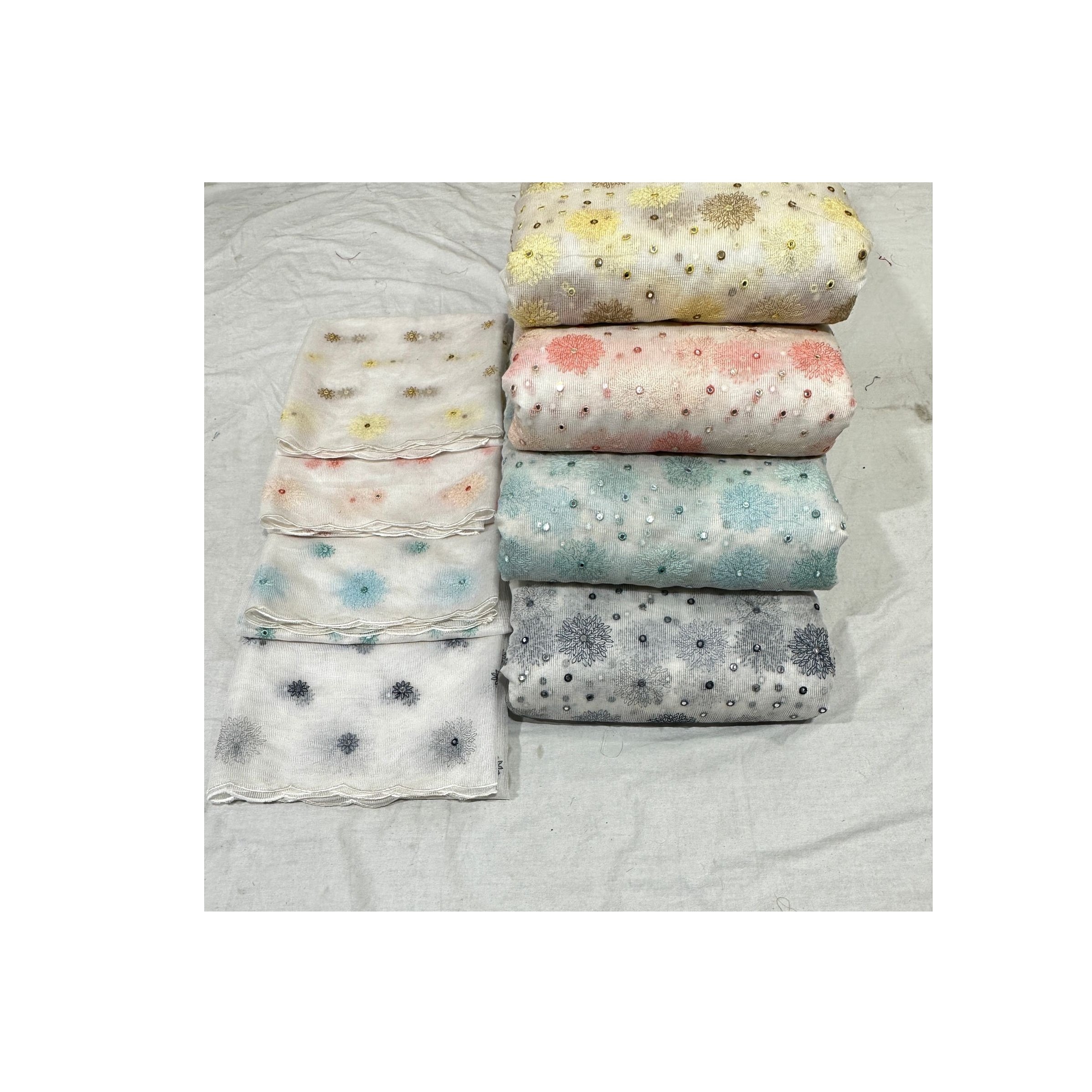 New Trending Embroidery Georgette Fabric Indian Supplier's Cotton for Wedding Garments Bags Swimwear at Wholesale Price