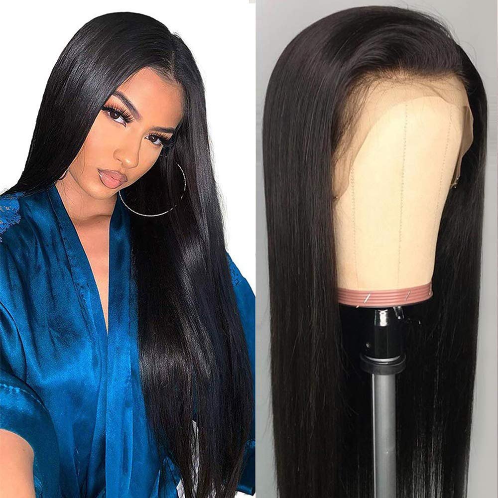Hairmony Remy Brazilian Human Hair Transparent Lace Frontal Wig Glueless Bone Straight Swiss HD Lace Front Wigs For Black