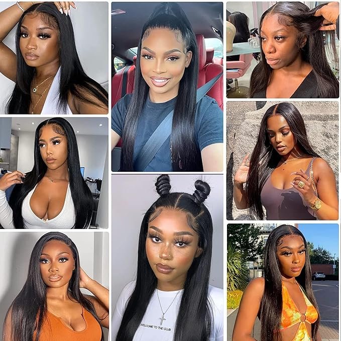 Hairmony Remy Brazilian Human Hair Transparent Lace Frontal Wig Glueless Bone Straight Swiss HD Lace Front Wigs For Black