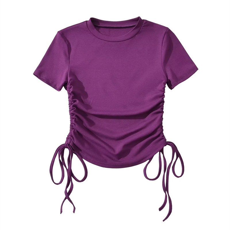 Multi Color rib fabric crop top for women Clothing manufacturers custom embroider own brand logo plain blank crop top