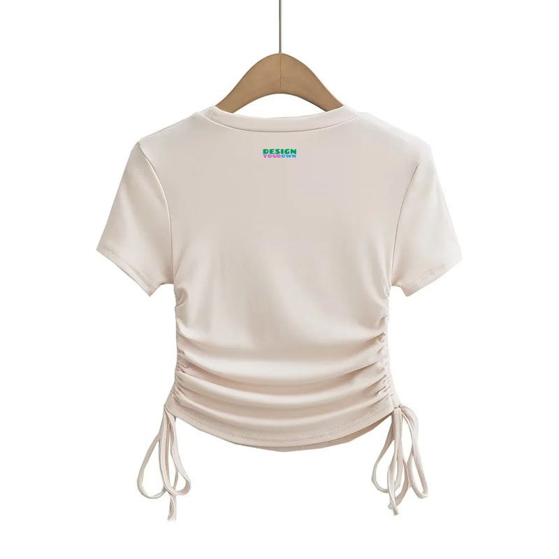 Multi Color rib fabric crop top for women Clothing manufacturers custom embroider own brand logo plain blank crop top
