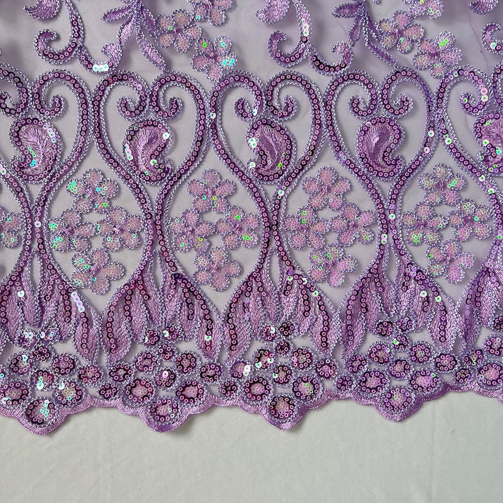 New design guipure fancy lace fabric embroidery custom pattern 100% polyester embroidery sequin fabric