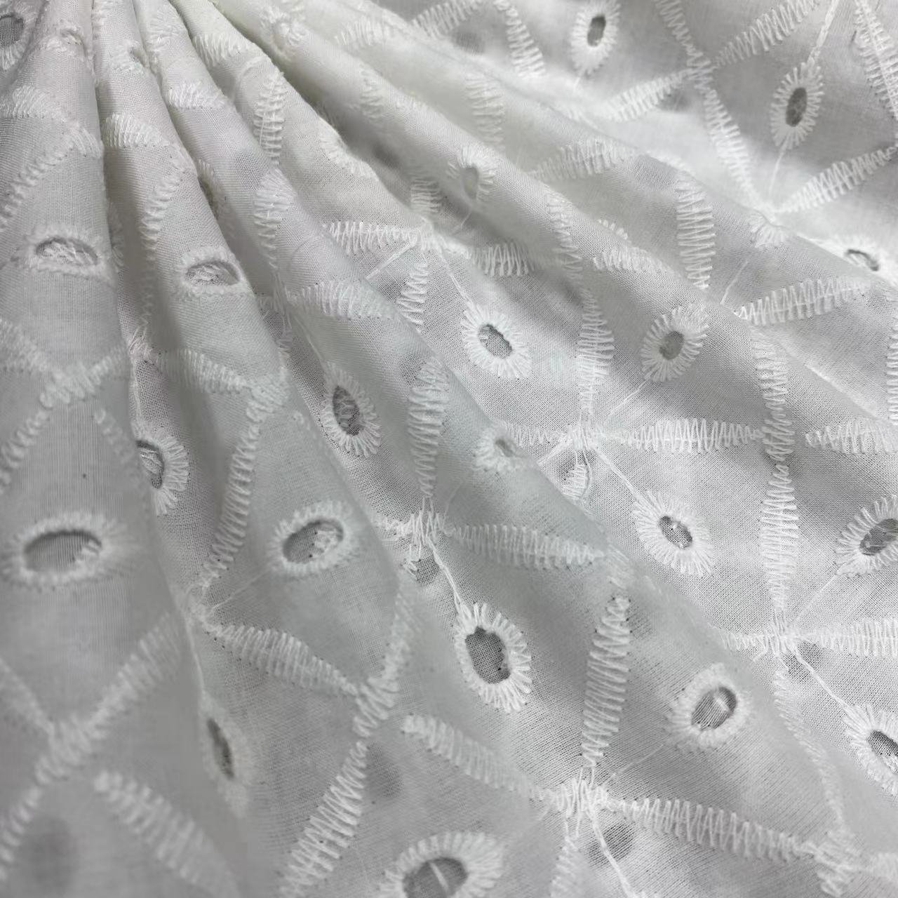 100%Cotton embroidery fabric ,cotton embroidery fabric with holes,Can be made clothing fabrics,Multi-color custom ,wholesale