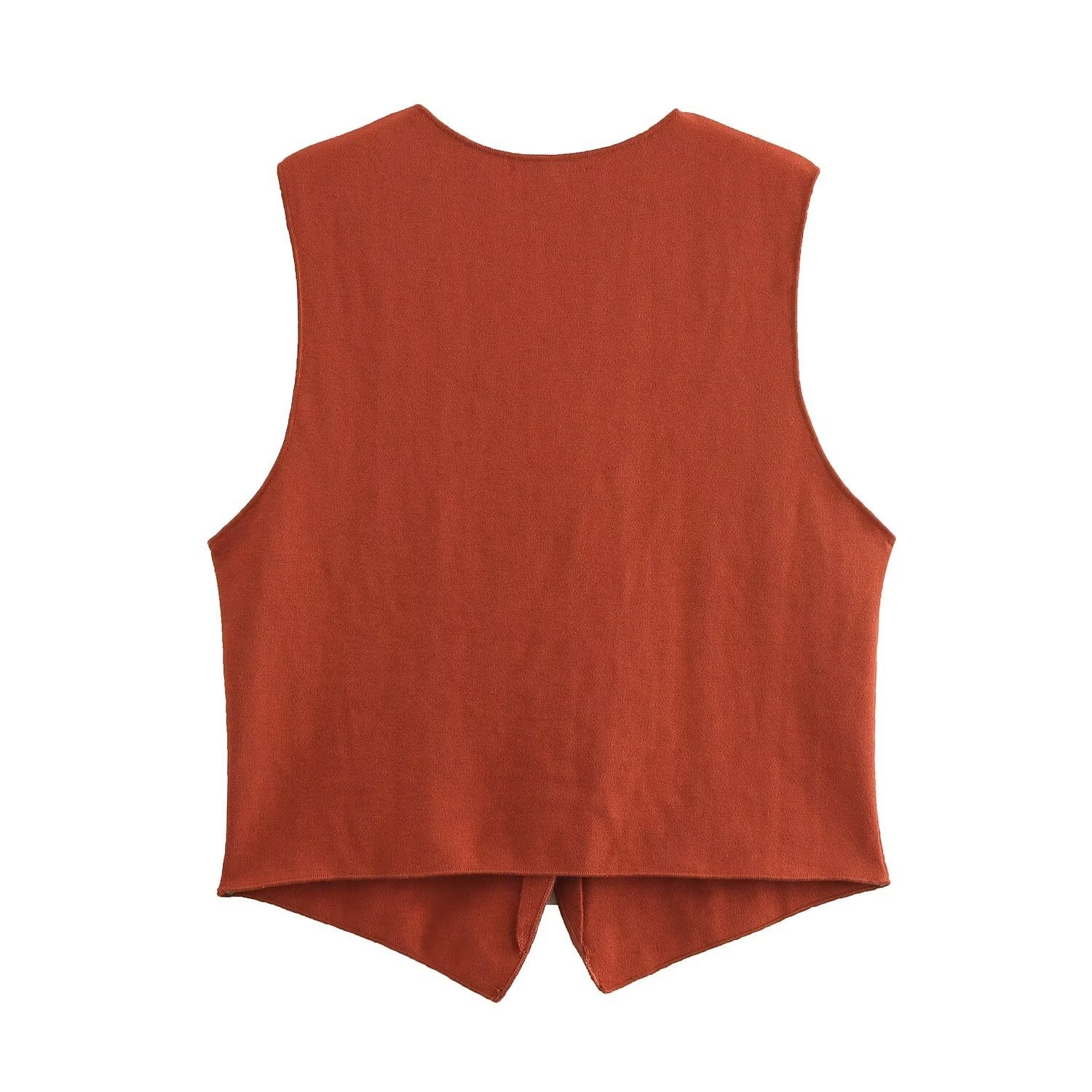 PB&ZA Women 2024 Autumn New Chic Fashion Stretch knit with lace Vest Coat Vintage Sleeveless Female Waistcoat Chic Tops