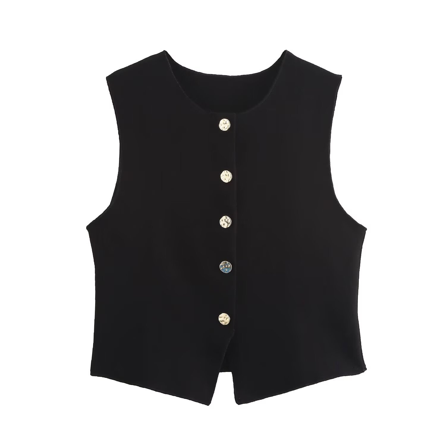 PB&ZA Women 2024 Autumn New Chic Fashion Stretch knit with lace Vest Coat Vintage Sleeveless Female Waistcoat Chic Tops