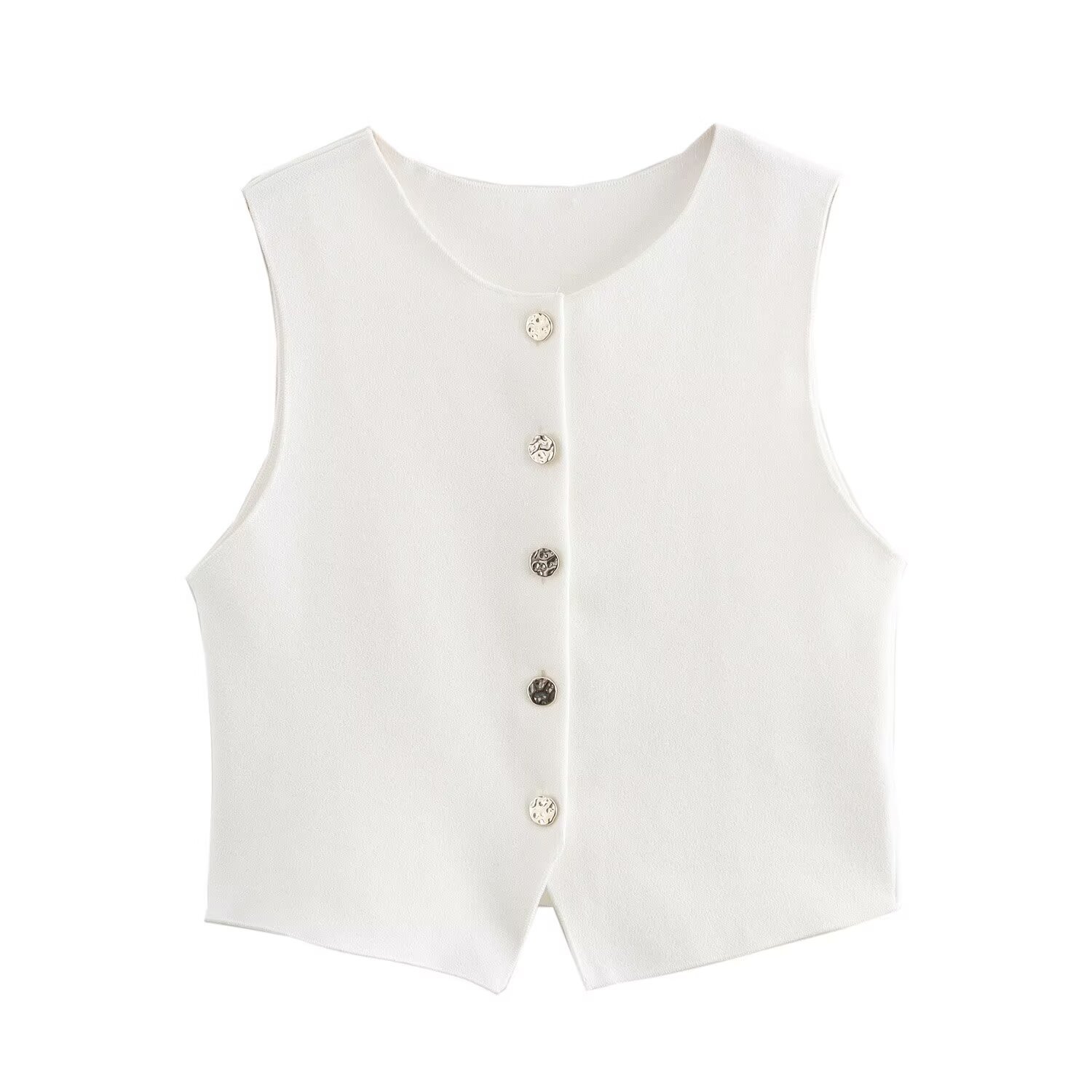 PB&ZA Women 2024 Autumn New Chic Fashion Stretch knit with lace Vest Coat Vintage Sleeveless Female Waistcoat Chic Tops