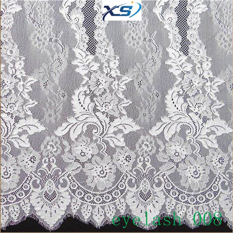 Professional Manufacture Nylon Eyelash Lace Fabric Nylon Net Fabric Thick Stretch Gold Thread Lace Trim