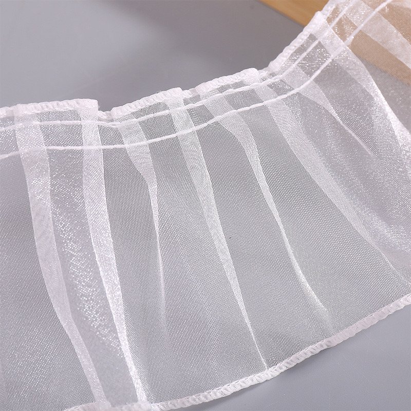 Beautiful 8cm organza fold lace DIY Pleated Ruffle Ribbon Organza clothing crafts Doll party wedding dress