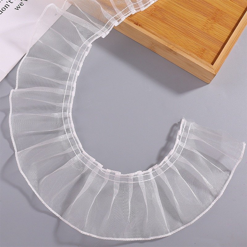 Beautiful 8cm organza fold lace DIY Pleated Ruffle Ribbon Organza clothing crafts Doll party wedding dress