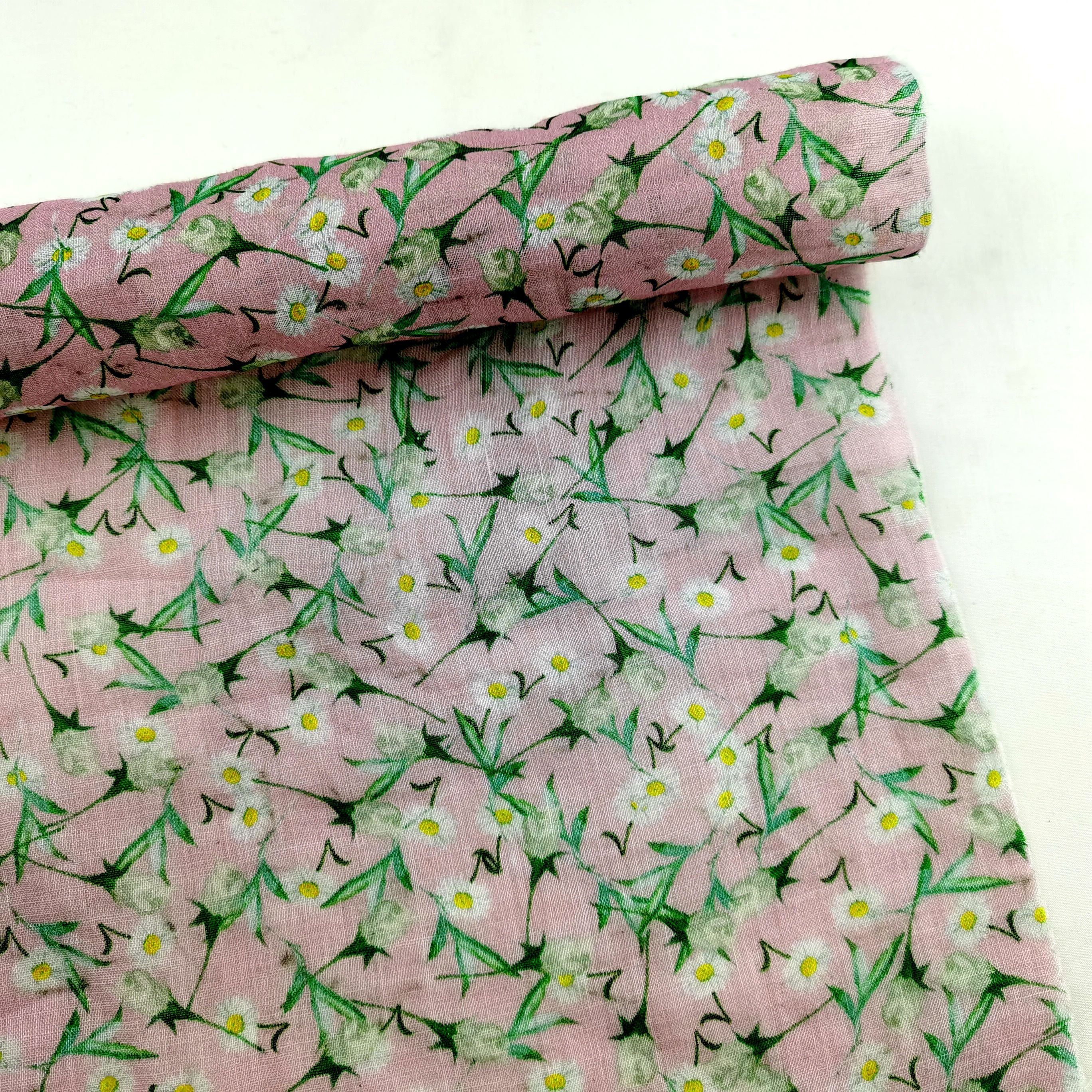 OEM Custom Design Colorful Floral pattern Ramie Linen Woven eco-friendly print Fabrics for lady' Clothing