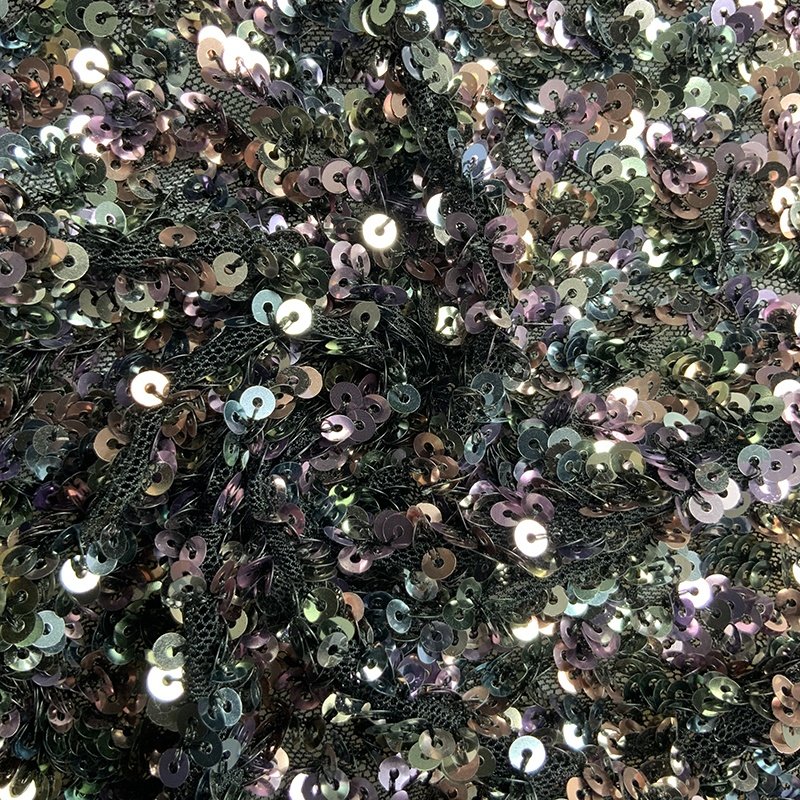 Design Polyester Luxury Shiny Wholesale Mesh 3D Sequin Embroidery Fabric For Clothing