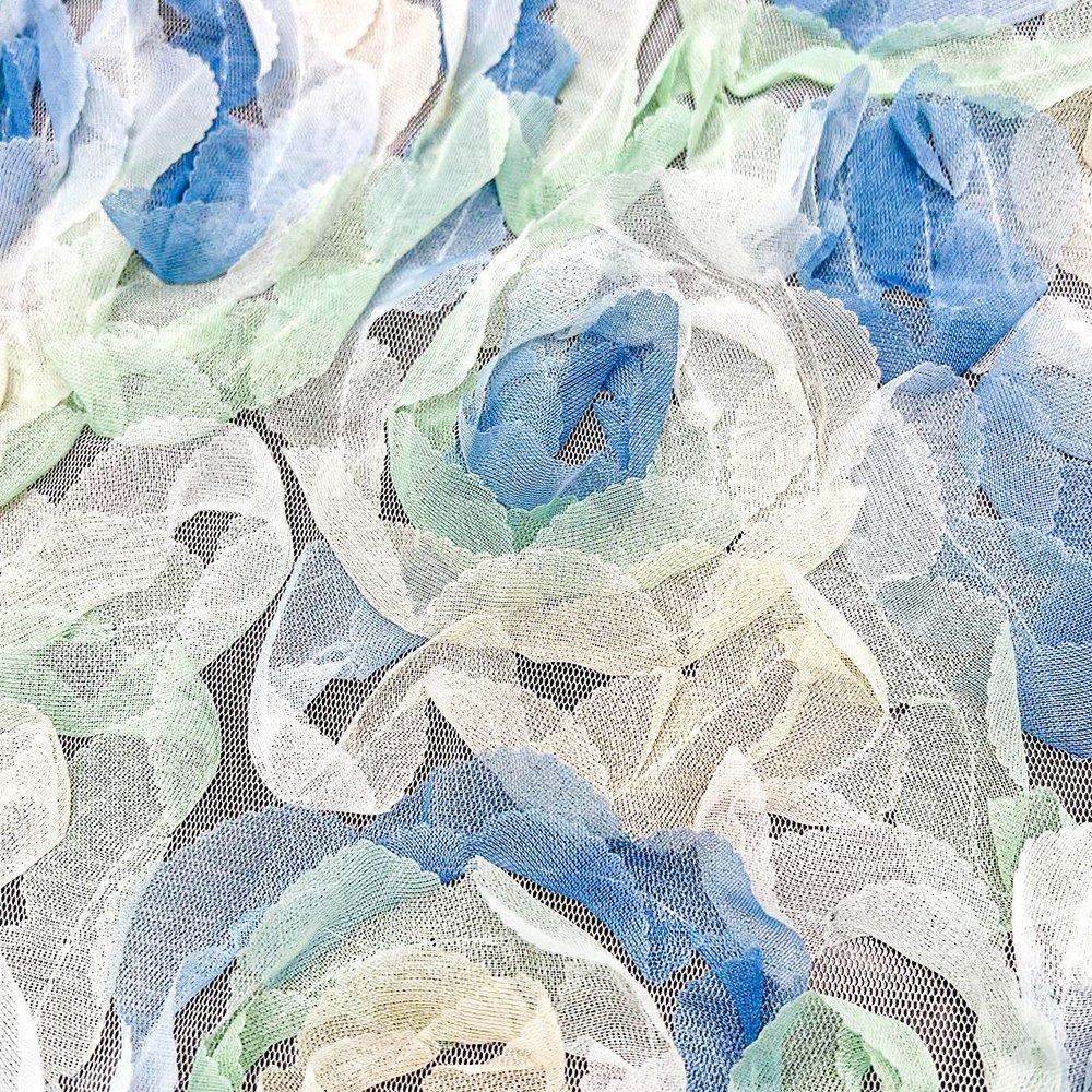 Hot Selling Lace Embroidery Fabric 100 Polyester 3d Embroidery Flower Lace Fabric For Children Clothes