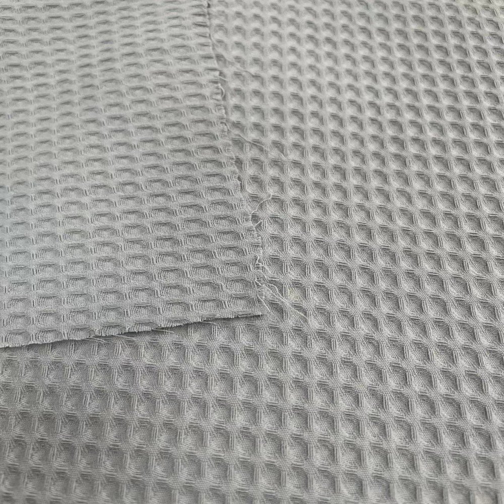 100%Polyester Cotton Cross Pineapple Waffle Knitted Rib Cloth Spring and Summer Hoodie Fabric