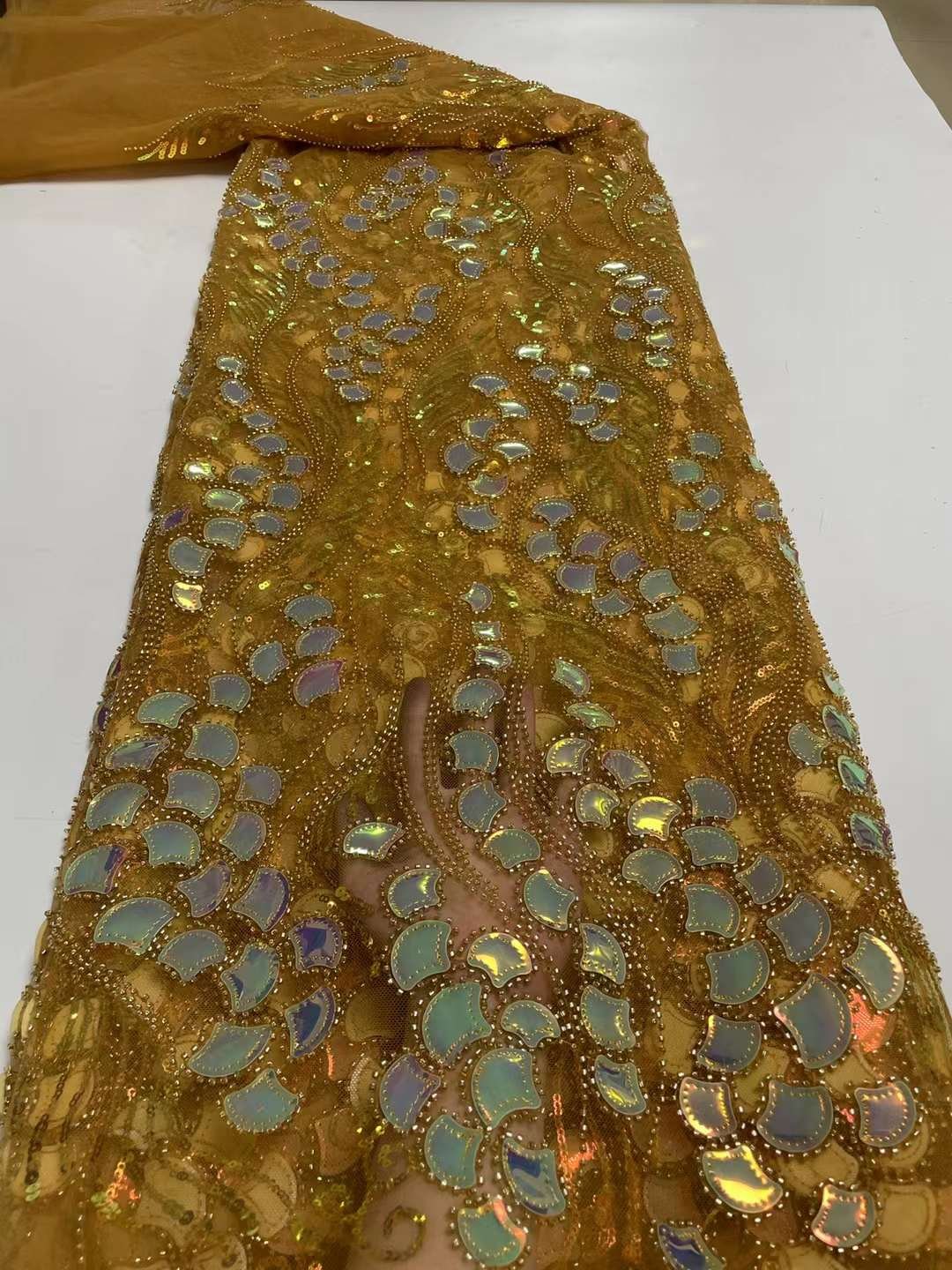 sequin net embroidery fabric beaded lace fabric green lace fabric