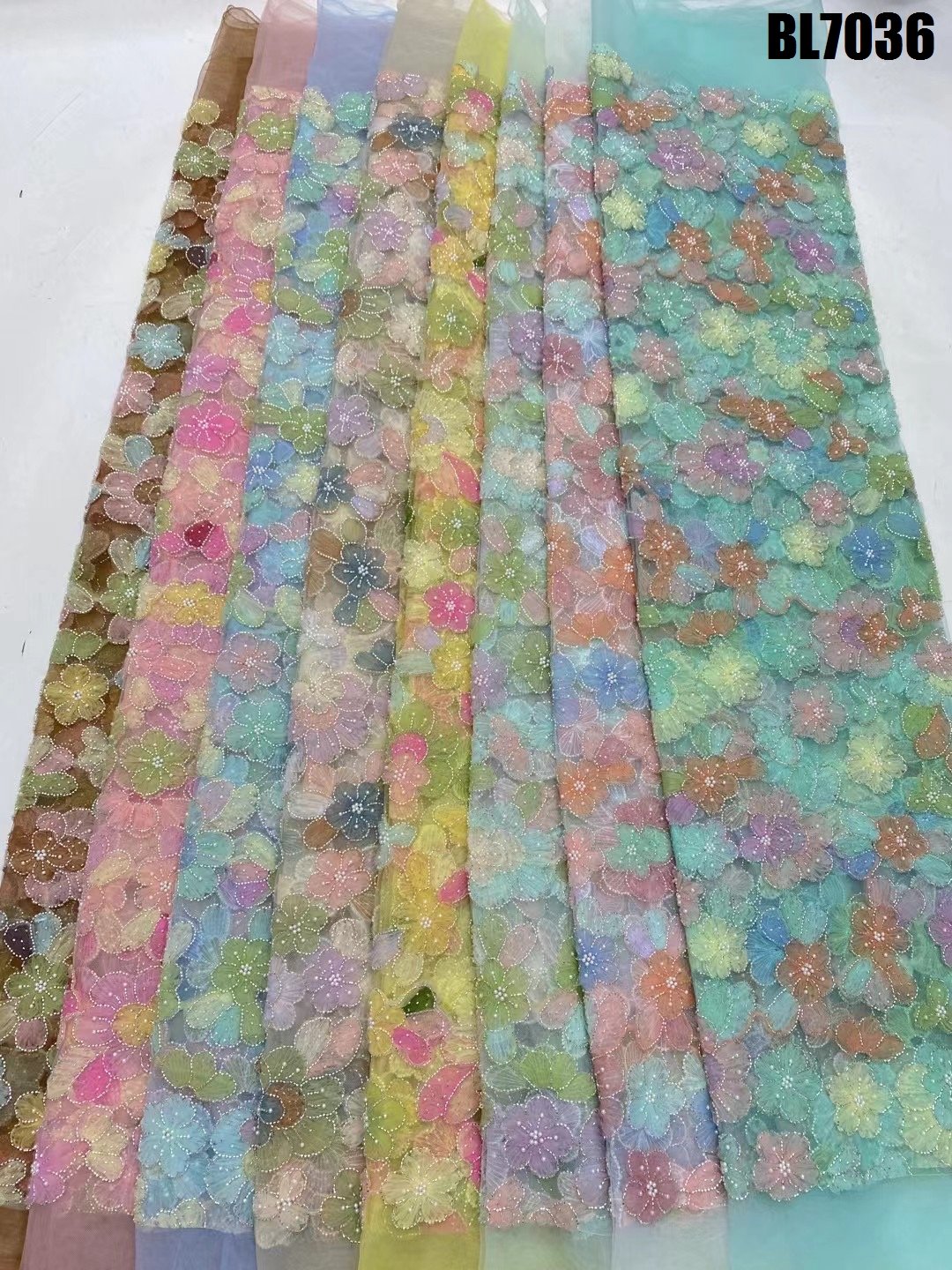 Wholesale price China lace fabric new embroidery fabric beaded lace with sequins french lace fabric Dubai wedding dress