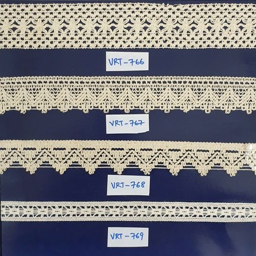 custom made cotton laces suitable for clothing designers and manufacturers available with fringes and tassels in 2 inch width
