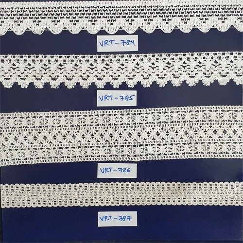 custom made cotton laces suitable for clothing designers and manufacturers available with fringes and tassels in 2 inch width
