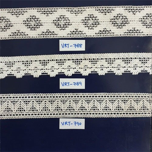 custom made cotton laces suitable for clothing designers and manufacturers available with fringes and tassels in 2 inch width