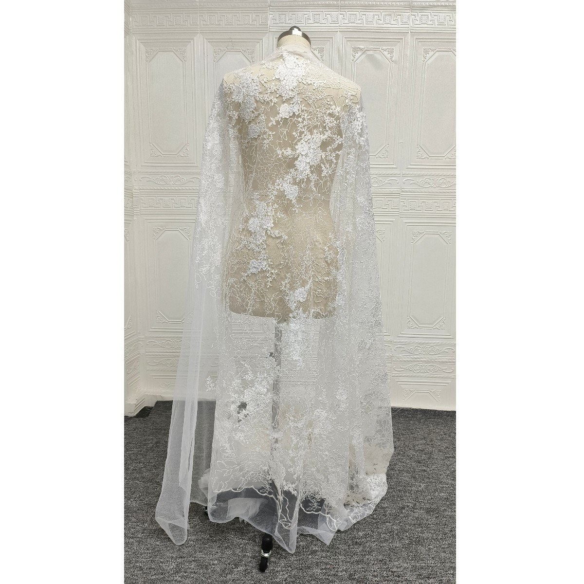 DELACE bridal embroidery sequin african mesh lace fabric for wedding dress