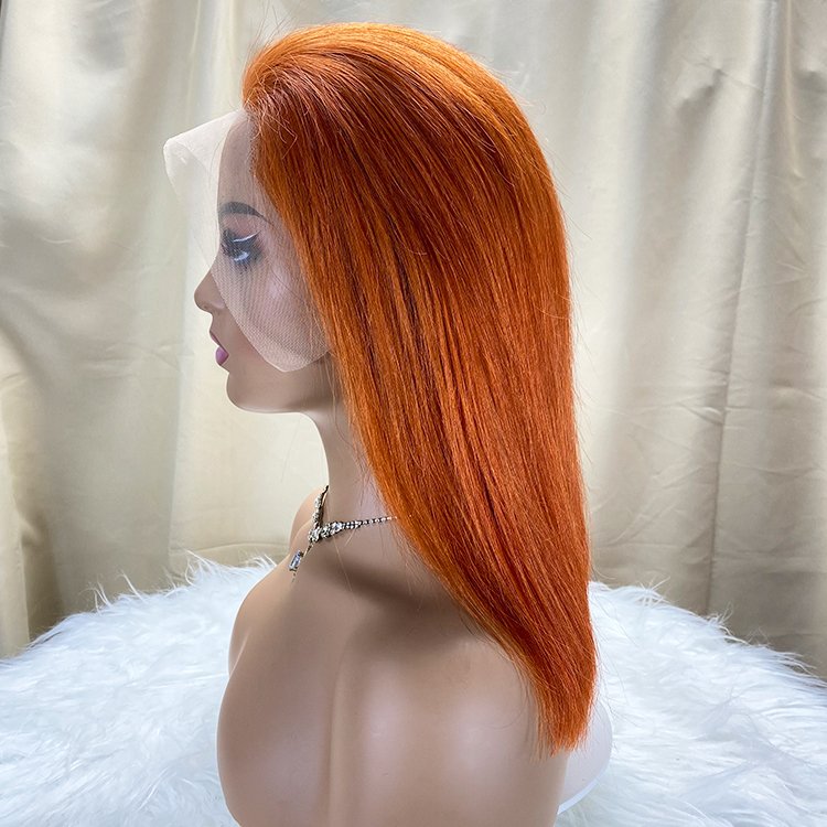 Wholesale 13x4 Transparent Lace Bob Wigs Color #350 Straight Bob Wigs 100% Human Hair Short Wigs